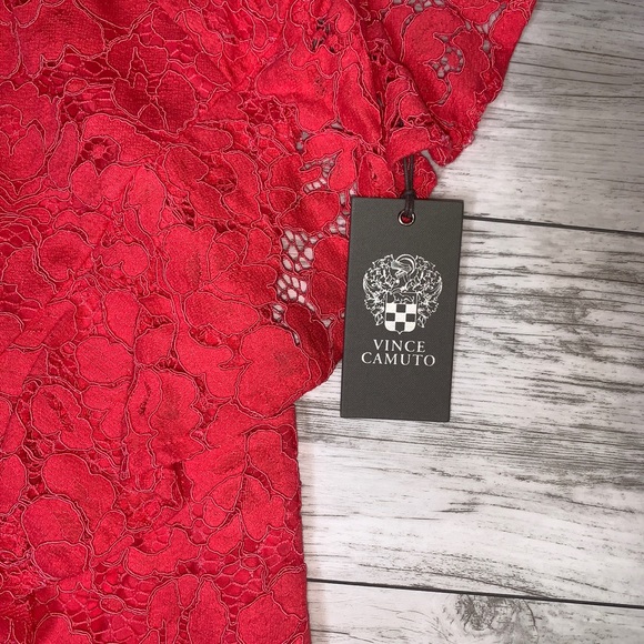 Vince Camuto Coral Lace Overlay Dress 8 NWT - Picture 2 of 5